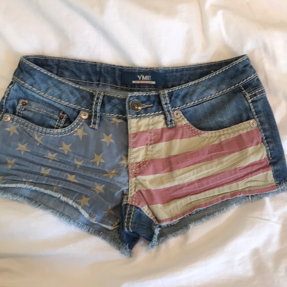 American Flag Jean shorts